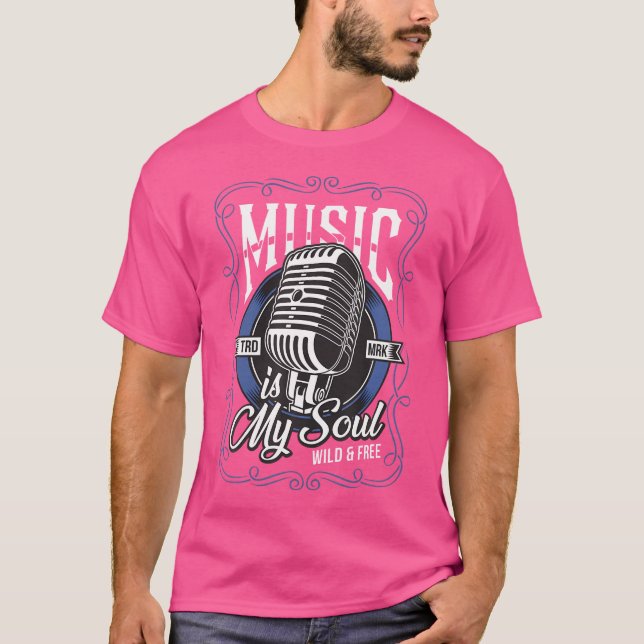 Camiseta Música Love Microphone Guitar (Frente)