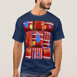 Camiseta Música Maravilhosa Vibrações Azuis de Verão Geomét