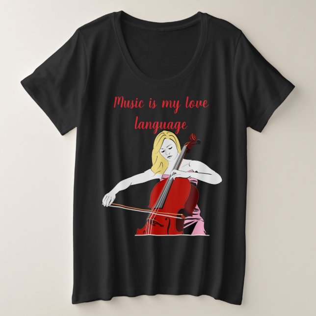 Camiseta Música Mashup Música é minha língua de amor t cami (Frente do Design)