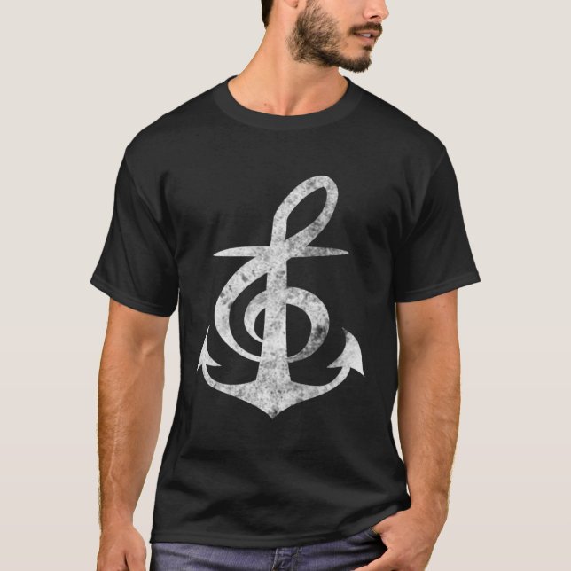 Camiseta Música Me Ancora Longa Folha de Manga (Frente)