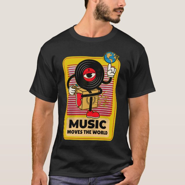 Camiseta Música Move A Arte Vintage Mundial (Frente)