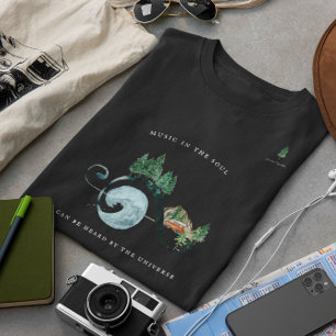 Camiseta Música na Alma   Monograma Rústico em Aquarela