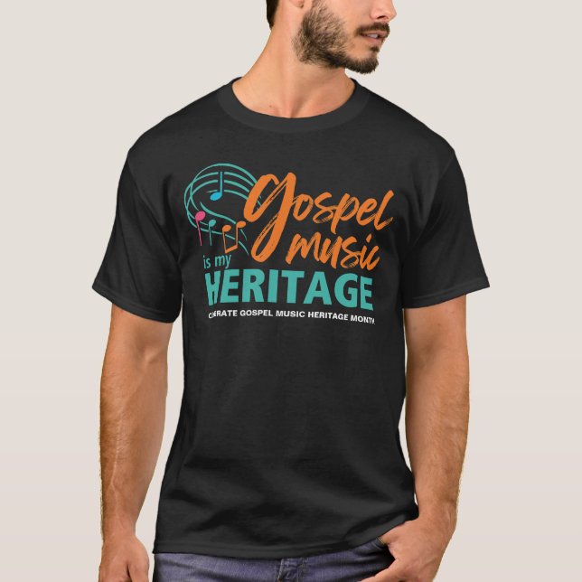 Camiseta MÚSICA na moda GOSPEL É MEU HERITÁLIO (Frente)