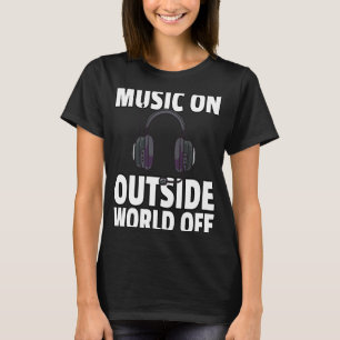 Camiseta Música No Fone De Ouvido Do World Off Music