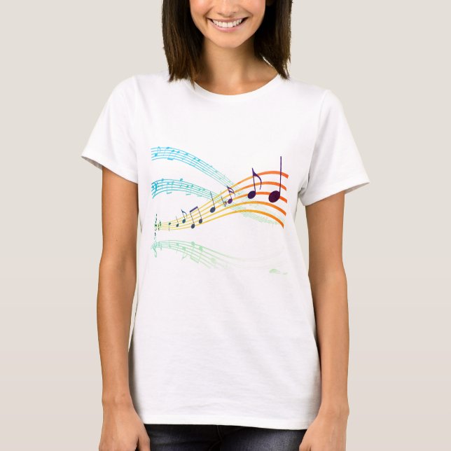 Camiseta Música, notas, clf (Frente)