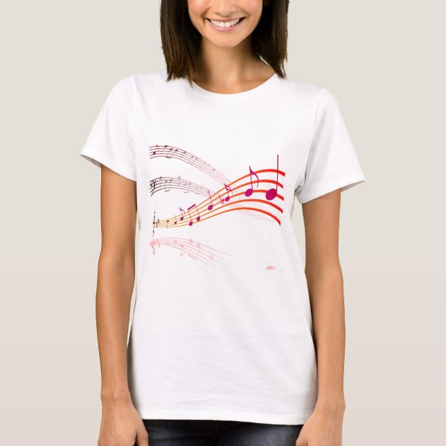 Camiseta Música, notas, clf (Frente)