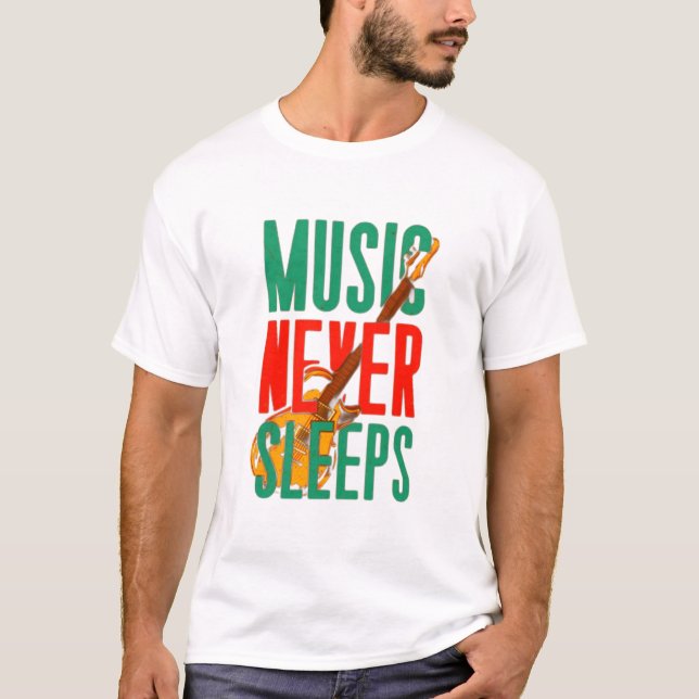 Camiseta Música Nunca Dorme (Frente)