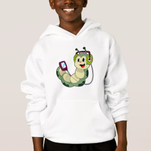 Camiseta Música para auscultadores da lagarta
