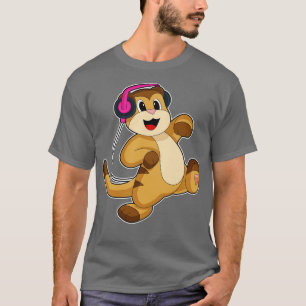 Camiseta Música para auscultadores do Meerkat
