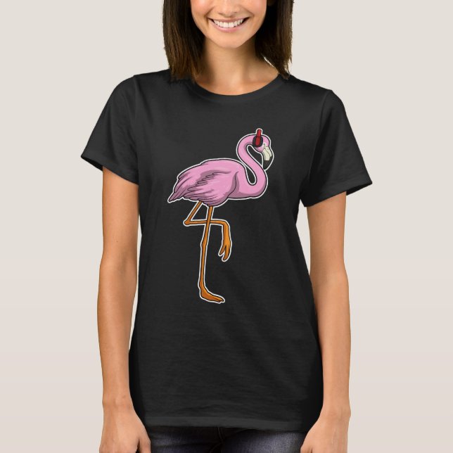Camiseta Música para auscultadores Flamingo (Frente)