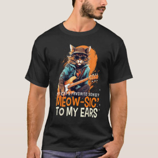 Camiseta Música para meus Ouvidos para Gatos Musicais e Mús