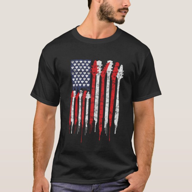 Camiseta Música patriótica da guitarra dos amantes de (Frente)