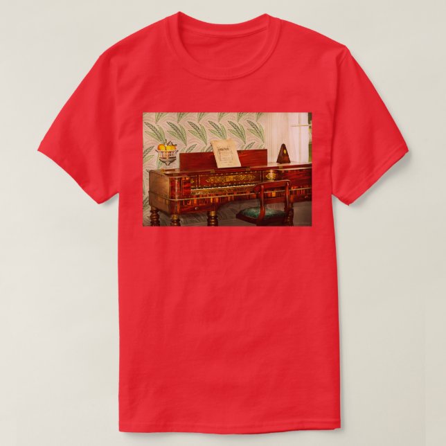 Camiseta Música Piano Square Baby Grand (Frente do Design)
