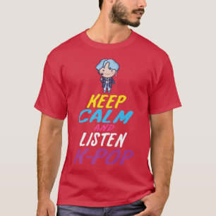 Camiseta Música Pop coreana - Fique calmo e escute o Pop