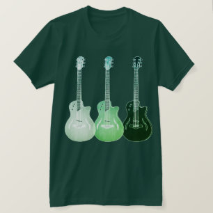 Camiseta Música Pop de Arte Elétrica do Violão Acústico