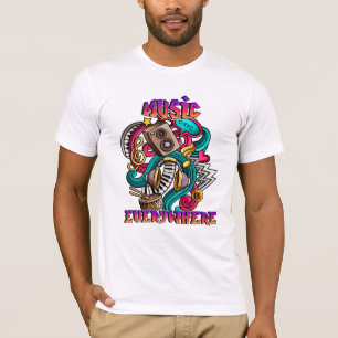 Camiseta Música por todo o grafite