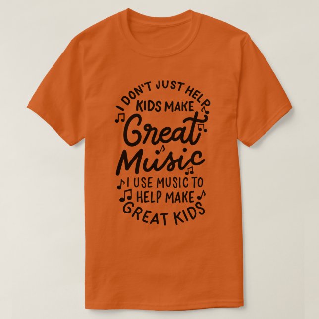 Camiseta Música Professora Ajuda Crianças A Fazer Música (Frente do Design)