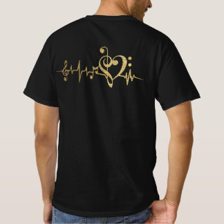 Camiseta Música Pulso Notas Clef Heartbeat