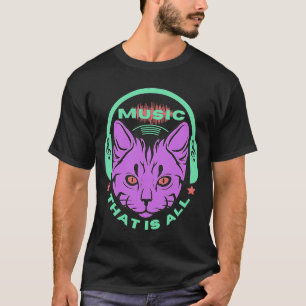 Camiseta Música Que É Tudo Fone De Ouvido Com Gatinho De On