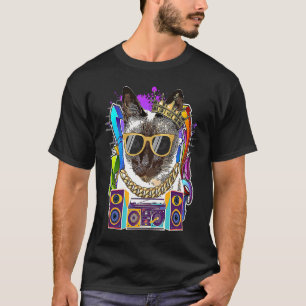 Camiseta Música Rap dos anos 90 Hip Hop Gato Siames