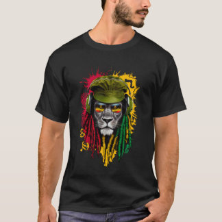 Camiseta Música Reggae Rasta Leão de Judá Orgulho Rastafari