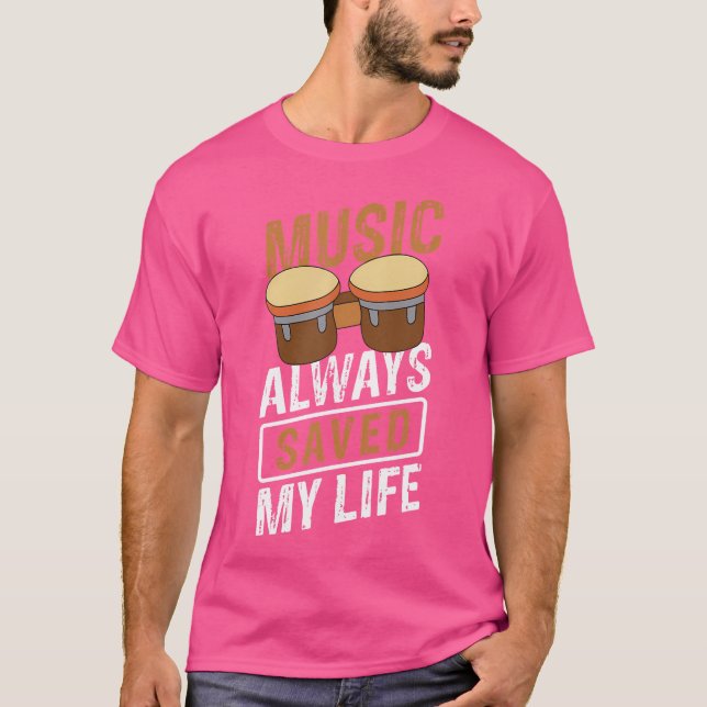 Camiseta Música Sempre Salvou Meu Tambor De Bass De Tambore (Frente)