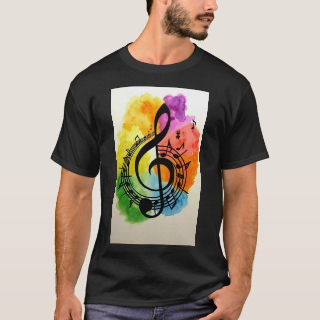 Camiseta Música simples t shirts impressas (Frente)