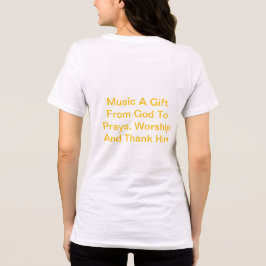 Camiseta Música Um presente de Deus preza, Culto e Obrigado