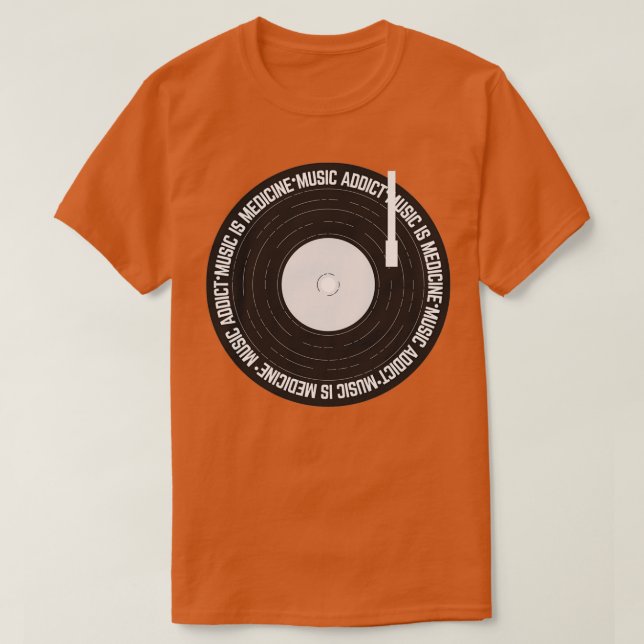 Camiseta Música viciada em música é Medicine Vinyl Record 1 (Frente do Design)