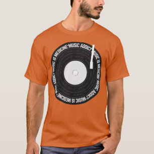 Camiseta Música viciada em música é Medicine Vinyl Record 1