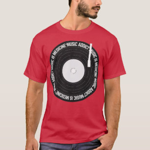 Camiseta Música viciada em música é Medicine Vinyl Record 2