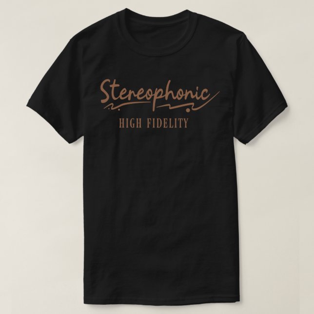 Camiseta Música Vintage estereofônica de alta fidelidade (Frente do Design)