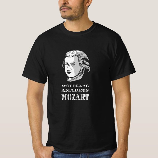 Camiseta Música - Wolfgang Amadeus Mozart Retrato (Frente)