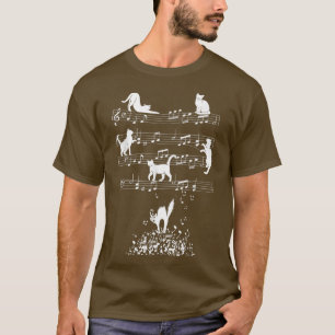 Camiseta Musical Cat Lover Notas de Música Engraçadas