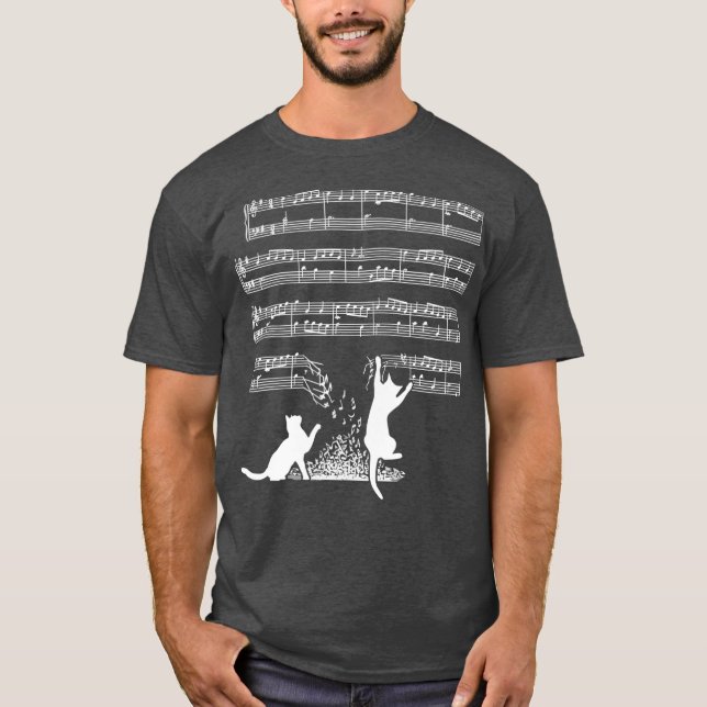 Camiseta Musical Cats And Sheet Music (Frente)
