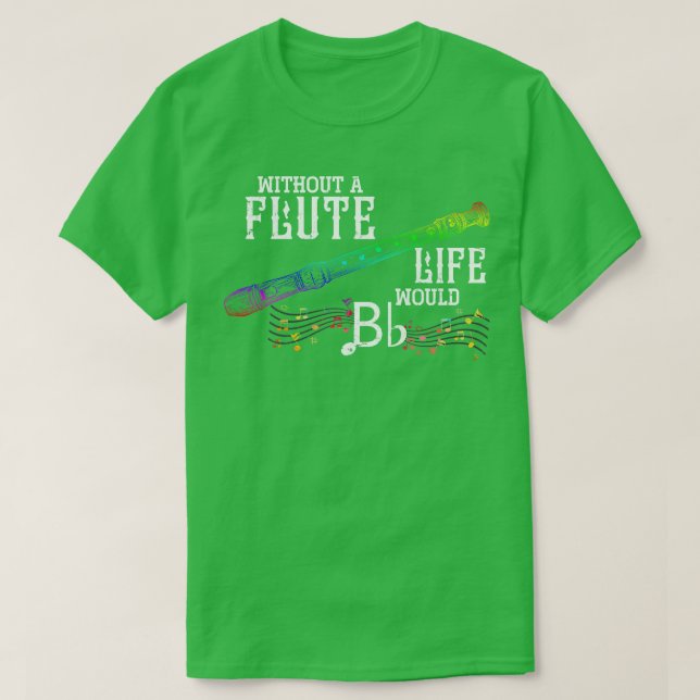 Camiseta Musical Cote Pun Flutist Flute (Frente do Design)