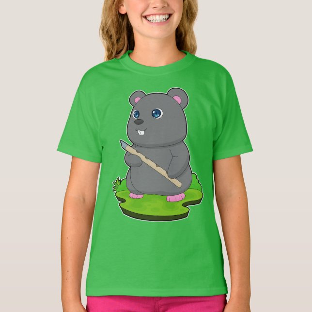 Camiseta Musical de Hamster Flute Music (Frente)