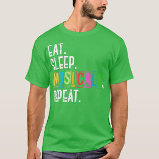 Camiseta Musical de repetição musical do sono