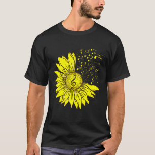 Camiseta Musical de Sunflower Notes para Música Flor