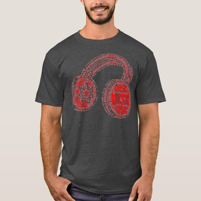 Camiseta Musical DJ Fones de ouvido (Frente)