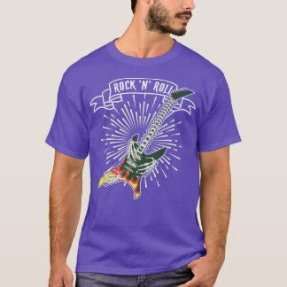 Camiseta Musical do Esqueleto Musical de Guitarra Elétrica