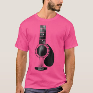 Camiseta Musical do Pescoço do Violão Acústico do País Ins