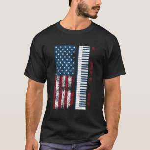 Camiseta Musical Do Piano Keyboardistas Do Sinalizador Dos