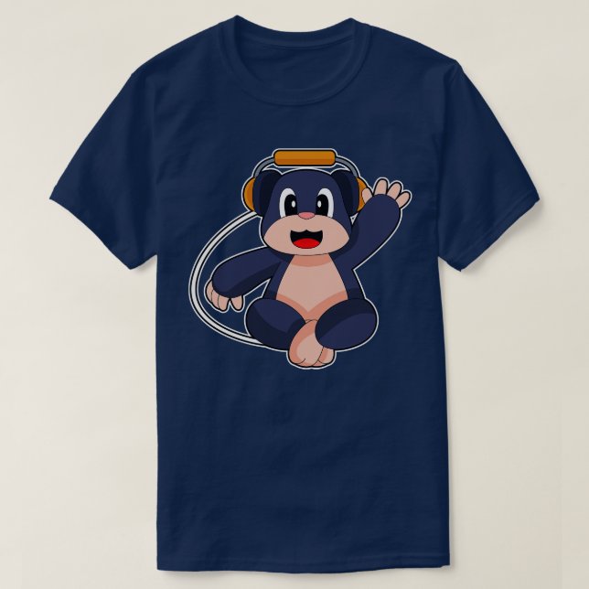 Camiseta Musical Mole Headphone Music (Frente do Design)