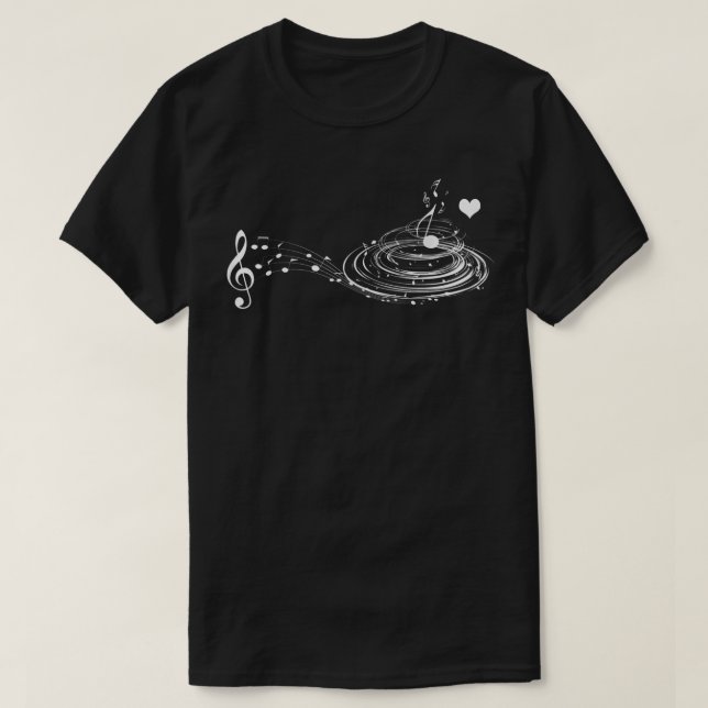 Camiseta Musical Notes Music Dad  Text In Treble Clef  (Frente do Design)