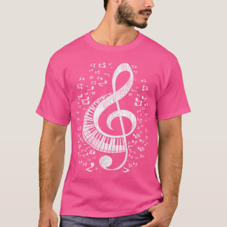 Camiseta Musical Pianist Music Notes Keyboard Treble Clef