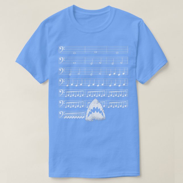 Camiseta Musical Shark Engraçado Para Mulheres (Frente do Design)