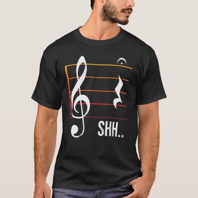 Camiseta Musical Shh Quarter Rest Fermata (Frente)