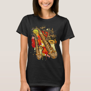 Camiseta Musicário saxofônico Jazz Saxofone