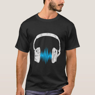 Camiseta Músicas de auscultadores Frequência de Pulso Som M